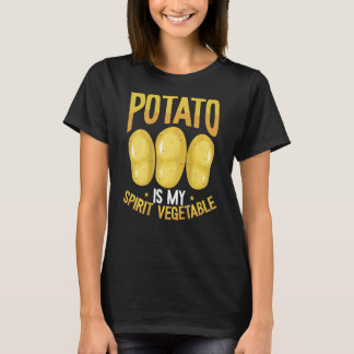 ポテトは私の精神の野菜バックプリント野菜である Tシャツ