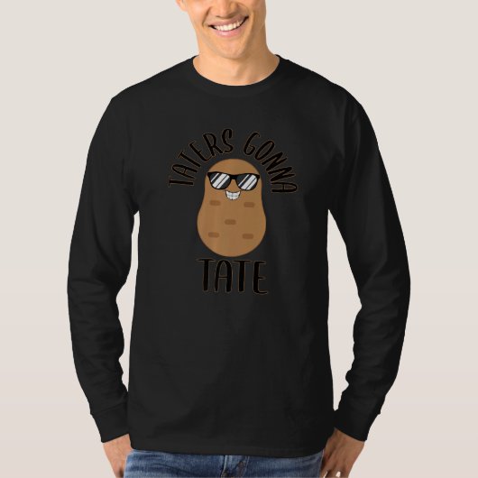 ポテトを食べおもしろいる Tシャツ (正面)