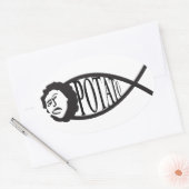 ポテトイエズス魚のエンブレムシール 楕円形シール (封筒)