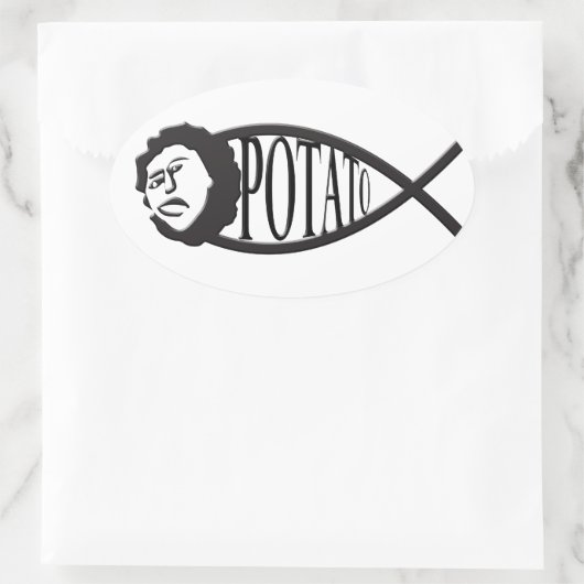 ポテトイエズス魚のエンブレムシール 楕円形シール (バッグ)