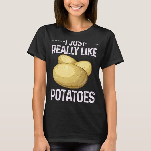 ポテトカッコいい野菜のコスチュームPが本当に好き Tシャツ (正面)