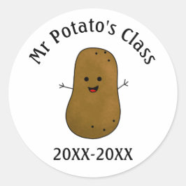 ポテトクラスの日付 ラウンドシール