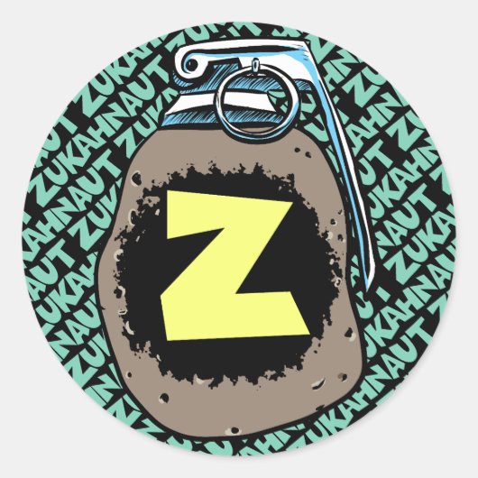 ポテトグレネードロゴシール ラウンドシール (正面)