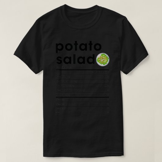 ポテトサラダの栄養事実 Tシャツ (デザイン正面)