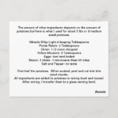 ポテトサラダレシピ ポストカード (裏面)