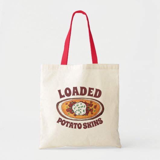 ポテトスキンスナック食品前菜ベーコン トートバッグ (正面)