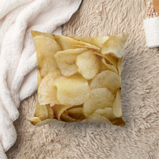 ポテトチップのグルメの写真の枕 クッション (ブランケット)