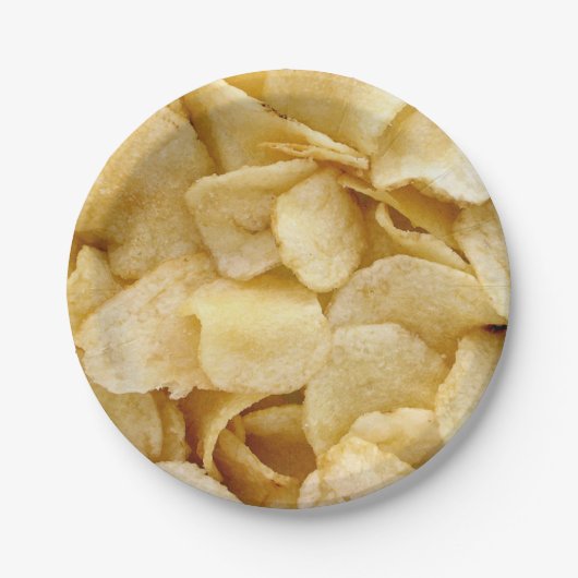 ポテトチップの紙皿のおもしろいのグルメのプレート ペーパープレート (正面)