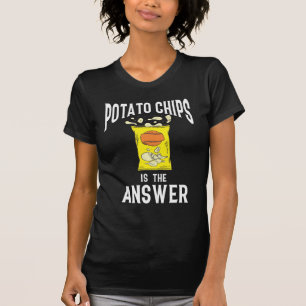 ポテトチップススナックファストフードポテト愛好家 Tシャツ