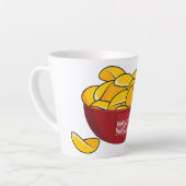 ポテトチップス漫画イラストレーション カフェラテマグ (左アングル)