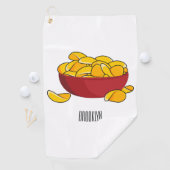 ポテトチップス漫画イラストレーション ゴルフタオル (インサイチュ)