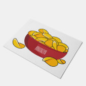 ポテトチップス漫画イラストレーション ドアマット (アングル)