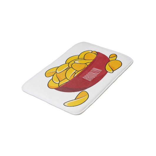 ポテトチップス漫画イラストレーション バスマット (アングル)