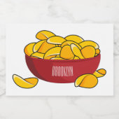 ポテトチップス漫画イラストレーション フードラベル (シングルラベル)