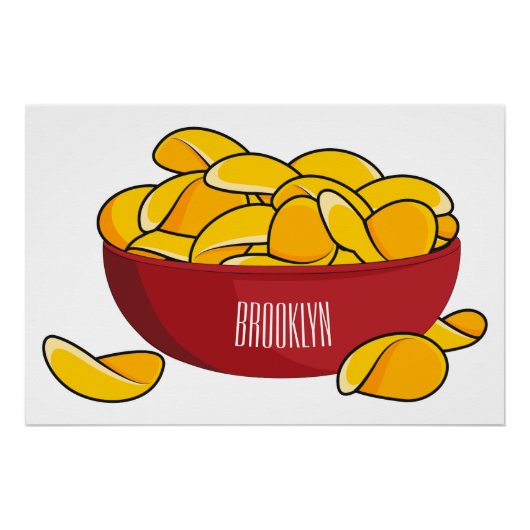 ポテトチップス漫画イラストレーション ポスター (正面)