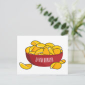 ポテトチップス漫画イラストレーション ポストカード (スタンド正面)