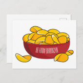 ポテトチップス漫画イラストレーション ポストカード (正面/裏面)