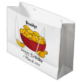 ポテトチップス漫画イラストレーション ラージペーパーバッグ (正面アングル)