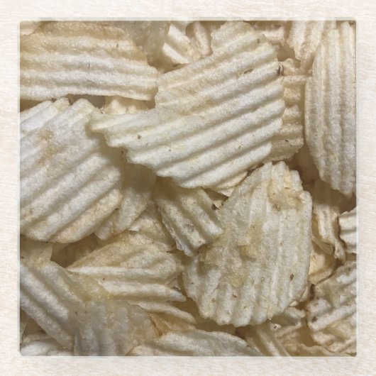 ポテトチップス ガラスコースター (正面)