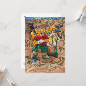 ポテトハーベストガーデニングとフード農業猫 カード (正面/裏面インサイチュ)