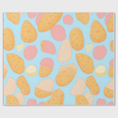 ポテトパステルカラフルパタパーソナライズされたーン ラッピングペーパー (フラット)