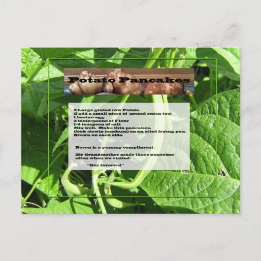 ポテトパンケーキレシピはがき ポストカード (正面)