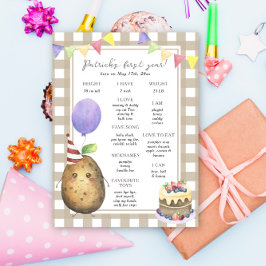 ポテトファースト誕生日マイルストーン誕生日 ポスター