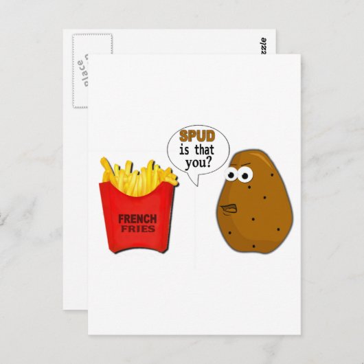ポテトフランスのフライは君かおもしろい? ポストカード (正面/裏面)