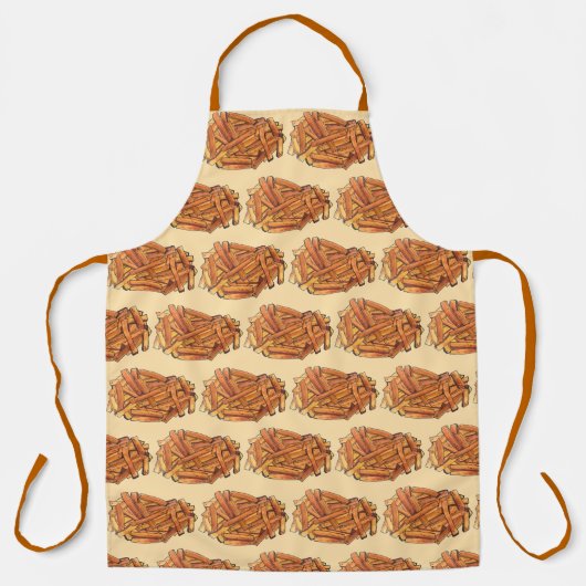 ポテトフランスのフライ揚げジャンクフード エプロン (正面)