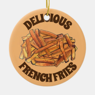 ポテトフランスのフライ揚げジャンクフード セラミックオーナメント