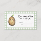 ポテトベイビーシャワー – ジャガイモの数を推測 エンクロージャーカード (正面)