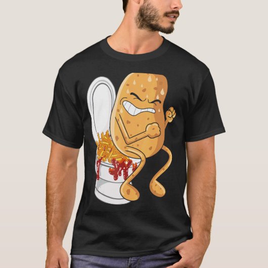 ポテトポテトフランスのフライドポテト食品 Tシャツ (正面)
