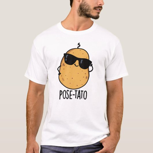 ポテトポーズ 面白いポテトのダジャレ Tシャツ (正面)