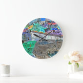 ポテトマーケット抽象芸術バックワードクロックのカスタマイズ ラージ壁時計 (ホーム)