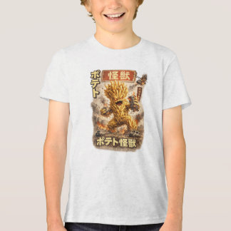 ポテト怪獣 - レトロな日本怪獣ポスター トライブレンドTシャツ