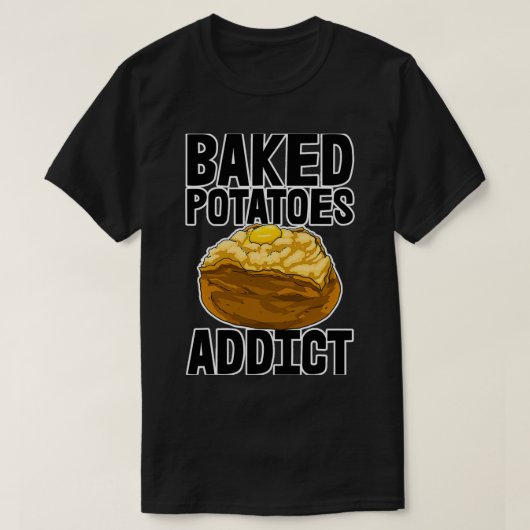 ポテト焼いたベーカーおもしろいラブグルメ Tシャツ (デザイン正面)