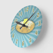 ポテト焼いた ラウンド壁時計 (傾斜)