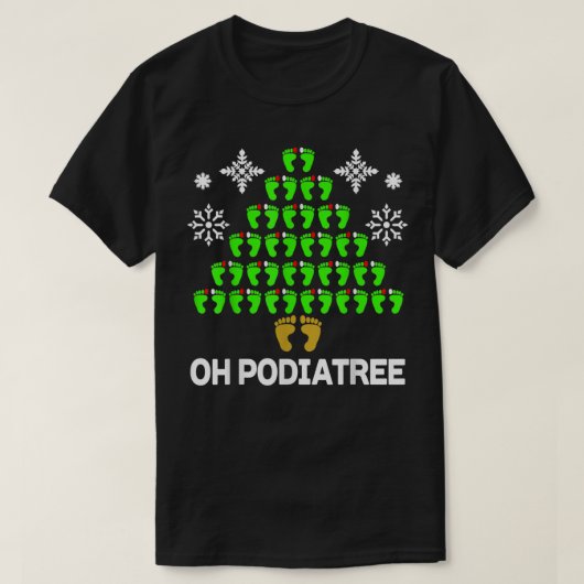 ポディおもしろいタリークリスマスツリー足ポディタトリストアイディア Tシャツ (デザイン正面)