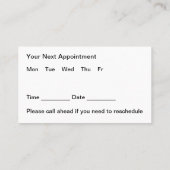 ポディトリストアポイントメント医療名刺 名刺 (裏面)