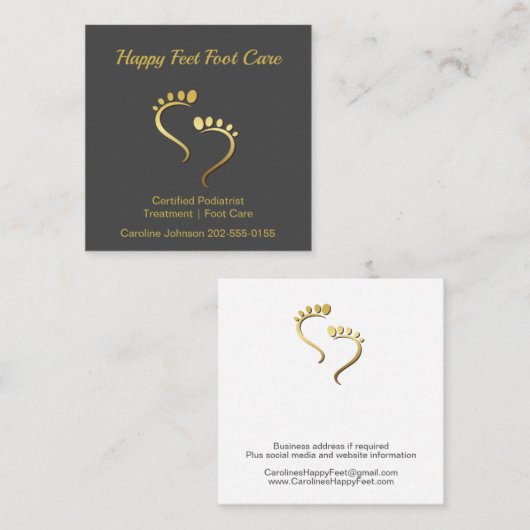 ポディトリストペディキュアキロポジスト気に足 スクエア名刺 (正面/裏面)