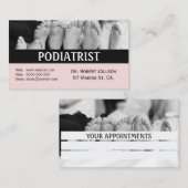 ポディトリストメディカルアポイントメントピンクビジネスカード 予約カード (正面/裏面)