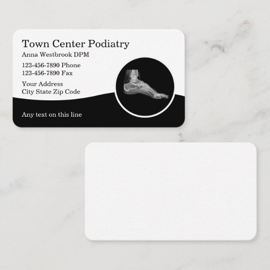 ポディトリスト足とアンキービジネスカード 名刺 (正面/裏面)