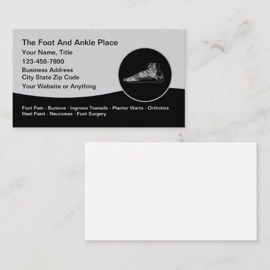 ポディトリスト足とアンクルドクター 名刺 (正面/裏面)