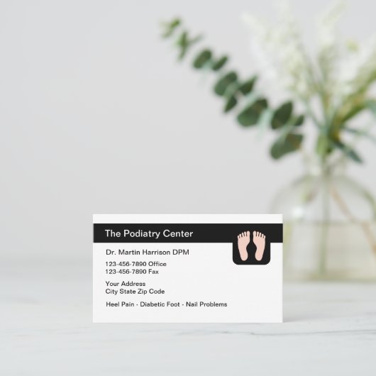 ポディトリスト足とアンクルドクター 名刺 (スタンド正面)