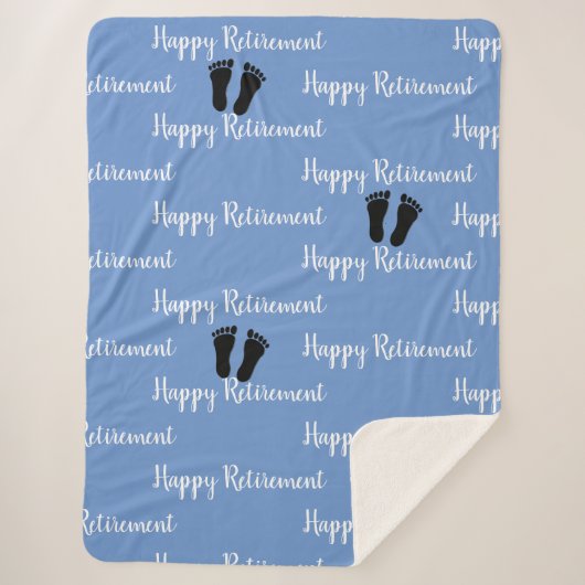 ポディトリスト足パターンブルー シェルパブランケット (正面)