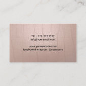 ポディトリスト足マッサージセラピストヴィンテージピンクゼン 名刺 (裏面)