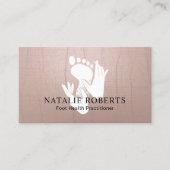 ポディトリスト足マッサージセラピストヴィンテージピンクゼン 名刺 (正面)