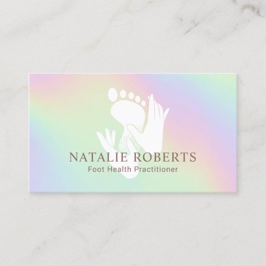 ポディトリスト足マッサージセラピースパホログラフィック 名刺 (正面)