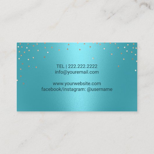 ポディトリスト足マッサージターコイズ&バラ金ゴールド 名刺 (裏面)