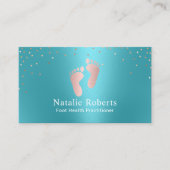 ポディトリスト足マッサージターコイズ&バラ金ゴールド 名刺 (正面)